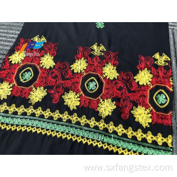 100% Polyester Wool Peach Embroiderd Formal Black Fabrics